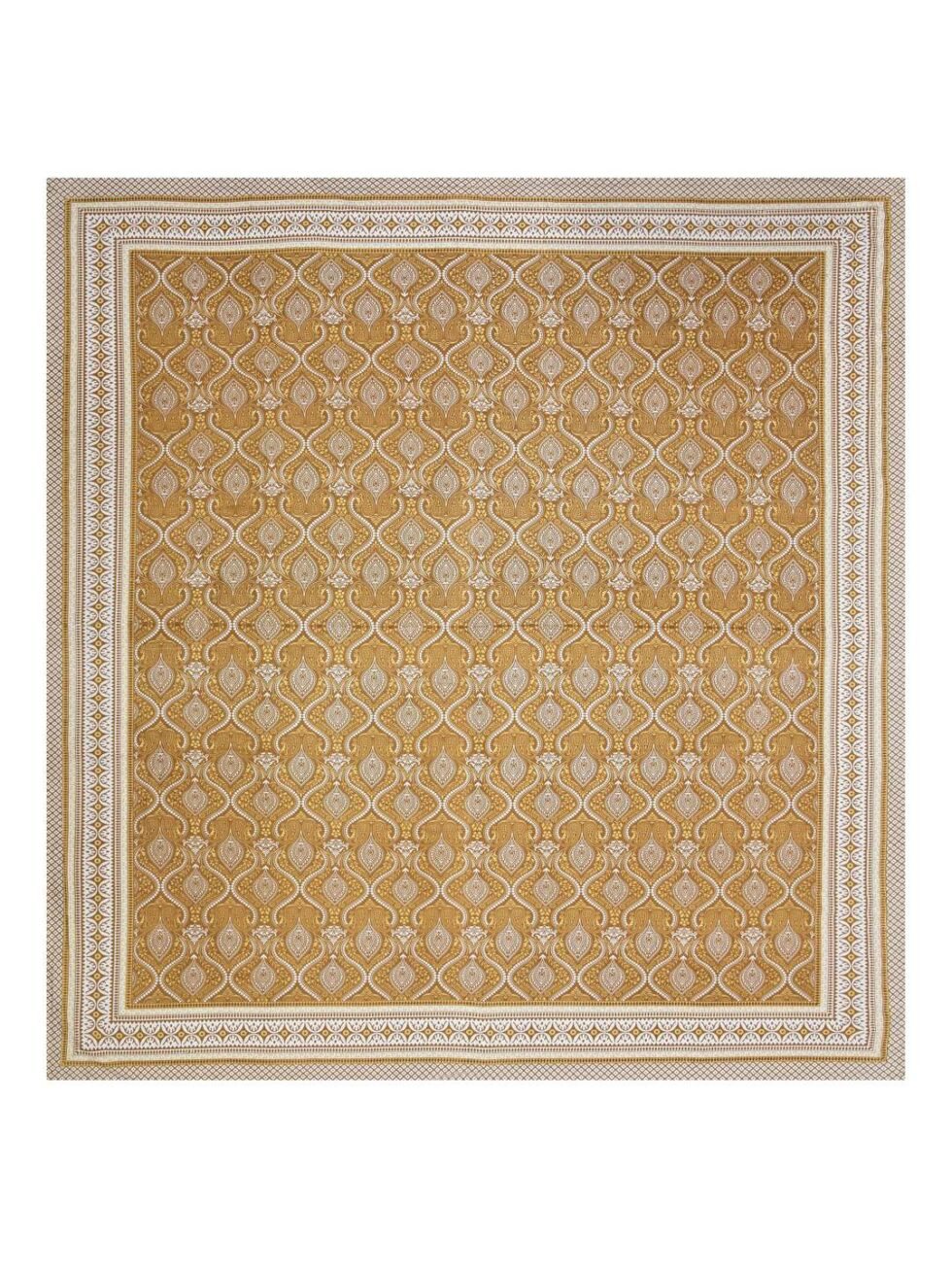 Handmade Indian Cotton Bedsheet with Pillow Covers – Mustard Yellow Jaipuri Block Print Double Bedspread – Traditional Ethnic Bedding Set (BLACKLUXE CRAFTS) - BLACKLUXECRAFTS