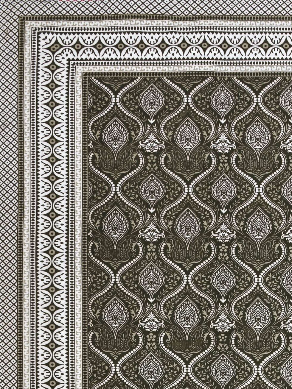 Handmade Cotton Bedsheet with Pillow Covers – Traditional Indian Block Print, King Size Bedspread, Ethnic Jaipuri Design, Home Décor from India (BLACKLUXE CRAFTS) - BLACKLUXECRAFTS