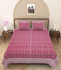 Handmade Pink Paisley Cotton Bed Sheet with Pillow Covers – Indian Block Print King Size Bedding – Ethnic Bohemian Home Décor (BLACKLUXE CRAFTS) - BLACKLUXECRAFTS