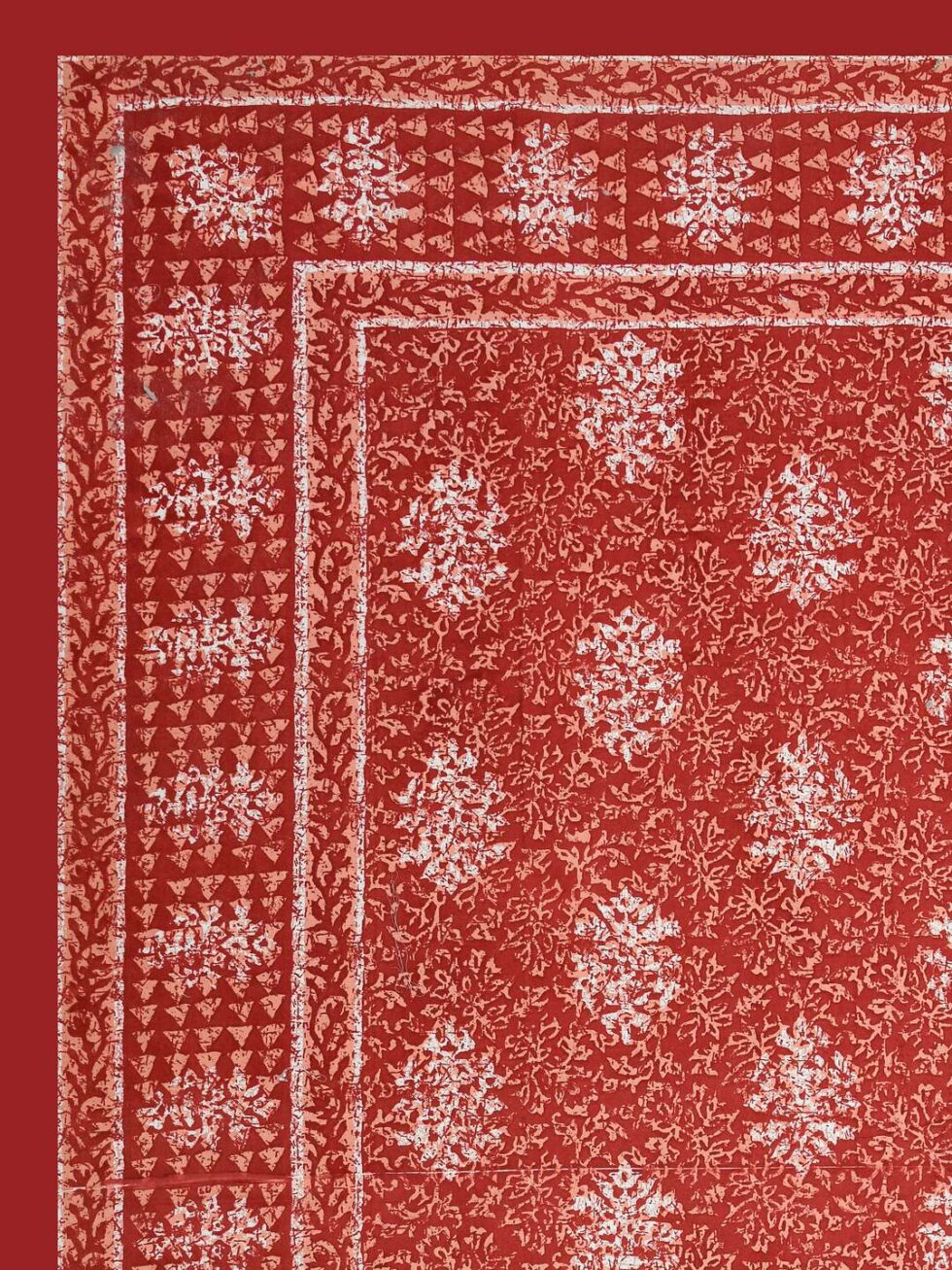 Handmade Indian Cotton Bedsheet with Pillow Covers – Red Floral Block Print King Size Bedspread – Ethically Crafted Home Décor from India (BLACKLUXE CRAFTS) - BLACKLUXECRAFTS