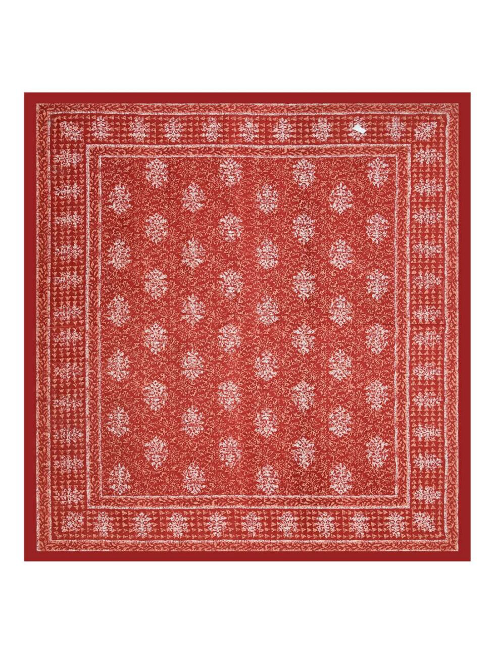 Handmade Indian Cotton Bedsheet with Pillow Covers – Red Floral Block Print King Size Bedspread – Ethically Crafted Home Décor from India (BLACKLUXE CRAFTS) - BLACKLUXECRAFTS