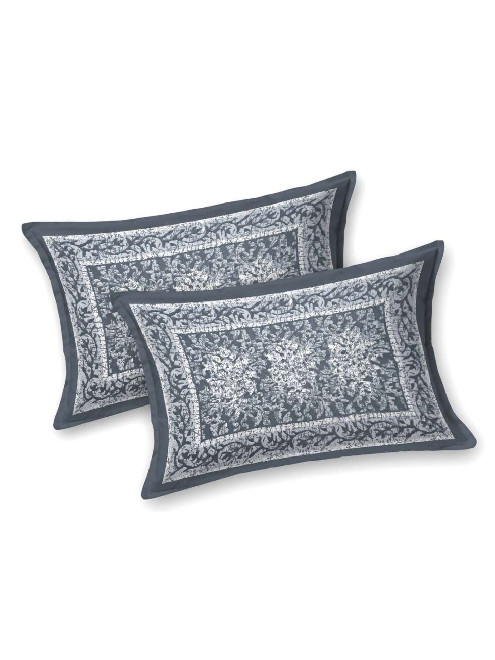 Handmade Indian Cotton Bedsheet King Size – Indigo Blue Floral Block Print with 2 Pillow Covers – Soft & Lightweight International Bedding (BLACKLUXE CRAFTS) - BLACKLUXECRAFTS