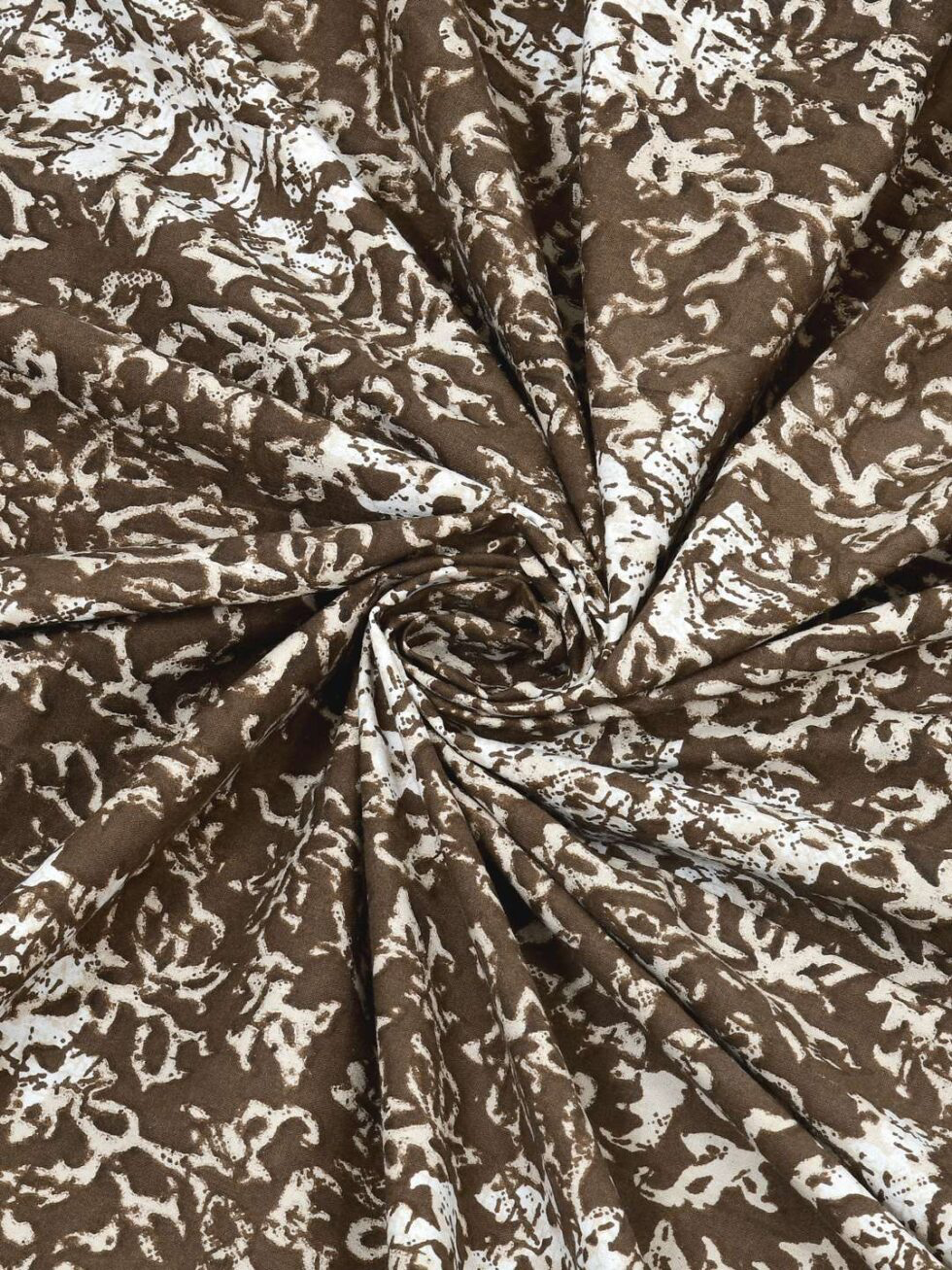 Handmade Brown Floral Block Print Cotton Bedsheet with Pillow Covers – Traditional Indian Jaipuri King Size Bedspread (BLACKLUXE CRAFTS) - BLACKLUXECRAFTS