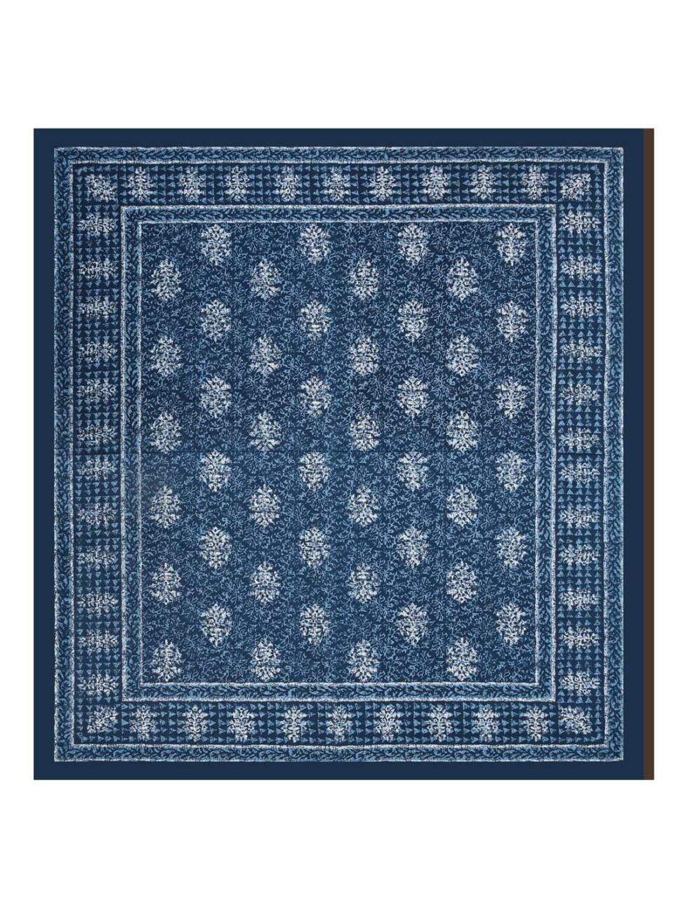 Handmade Blue Floral Block Print Cotton Bedsheet with Pillow Covers – Indian Ethnic King Size Bedding Set (BLACKLUXE CRAFTS) - BLACKLUXECRAFTS