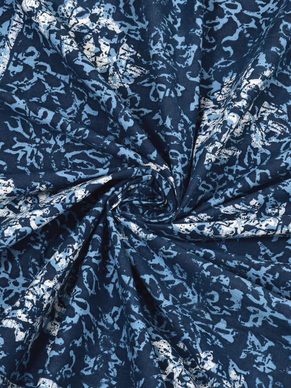 Handmade Blue Floral Block Print Cotton Bedsheet with Pillow Covers – Indian Ethnic King Size Bedding Set (BLACKLUXE CRAFTS) - BLACKLUXECRAFTS