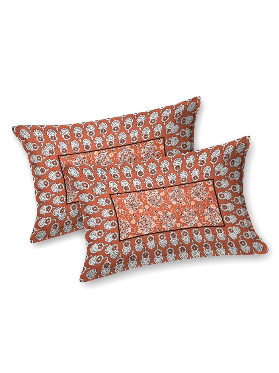 Handmade Indian Cotton Bedsheet with Pillow Covers – Traditional Floral Block Print Bedspread – King Size Home Décor from India (BLACKLUXE CRAFTS) - BLACKLUXECRAFTS