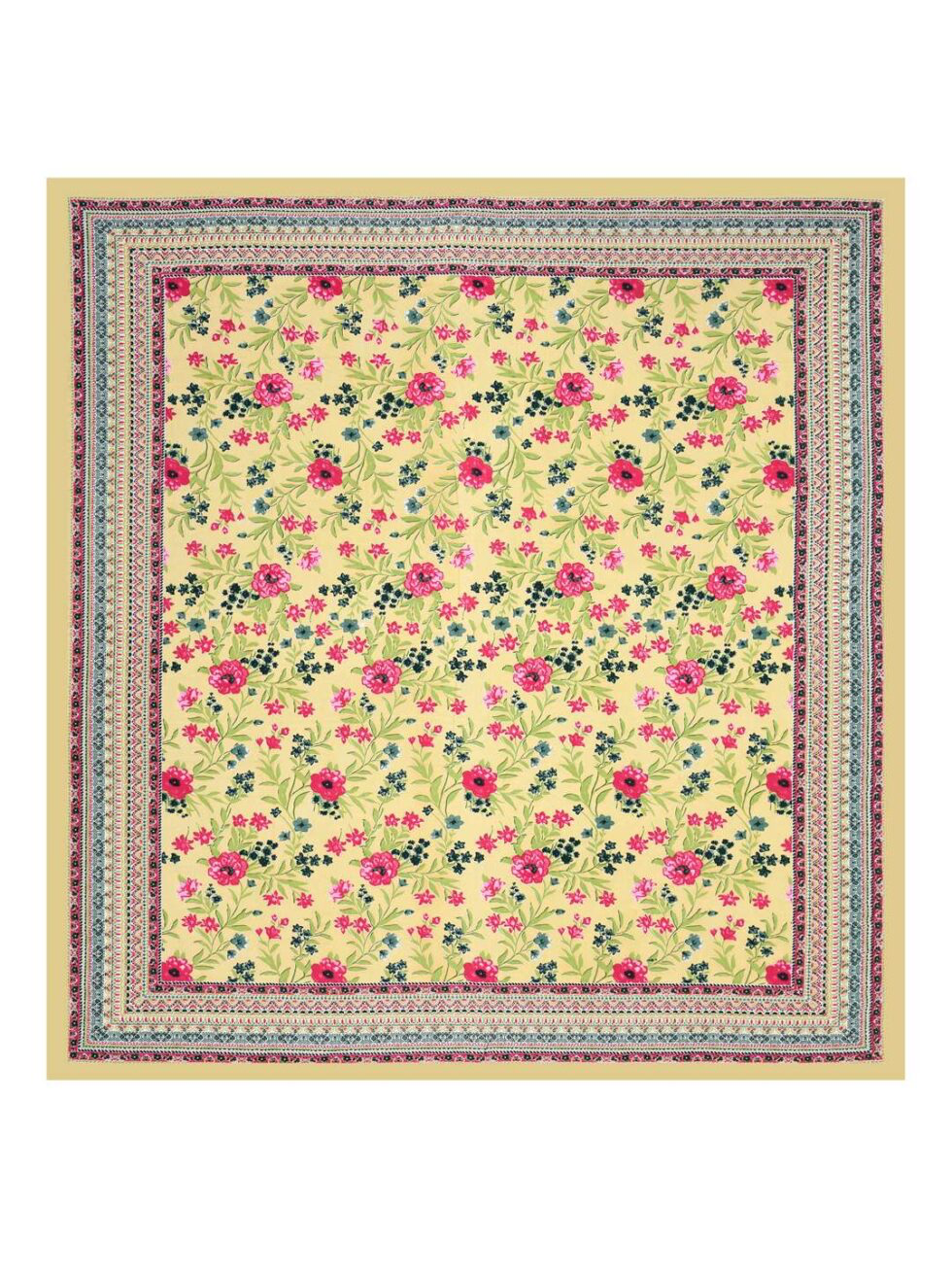 Handmade Indian Cotton Floral Yellow Bed Sheet with Pillow Covers – Traditional Block Print King Size Bedding Set (BLACKLUXE CRAFTS) - BLACKLUXECRAFTS