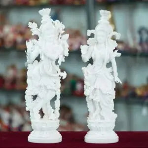 Radha Krishna Idol Pair in White Marble Finish – Decorative Hindu God Statues for Home Temple & Gifting
( BLACKLUXE CRAFTS) - BLACKLUXECRAFTS