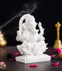 Lord Ganesha Idol in White Marble Finish – Decorative Ganesh Murti for Home Temple & Gifting (BLACKLUXE CRAFTS) - BLACKLUXECRAFTS
