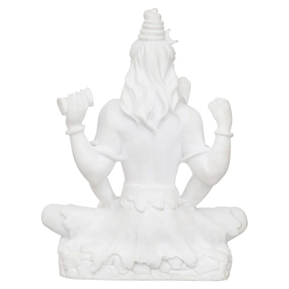 White Marble Look Lord Shiva Statue – Hindu God Figurine for Meditation, Yoga, Spiritual Home Décor & Gifts (BLACKLUXE CRAFTS) - BLACKLUXECRAFTS