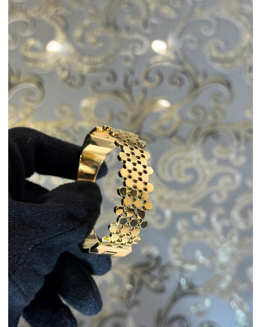 Luxury Gold-Plated Geometric Cuff Bracelet – Elegant Adjustable Bangle for Women’s Fashion & Special Occasions (BLACKLUXE CRAFTS)