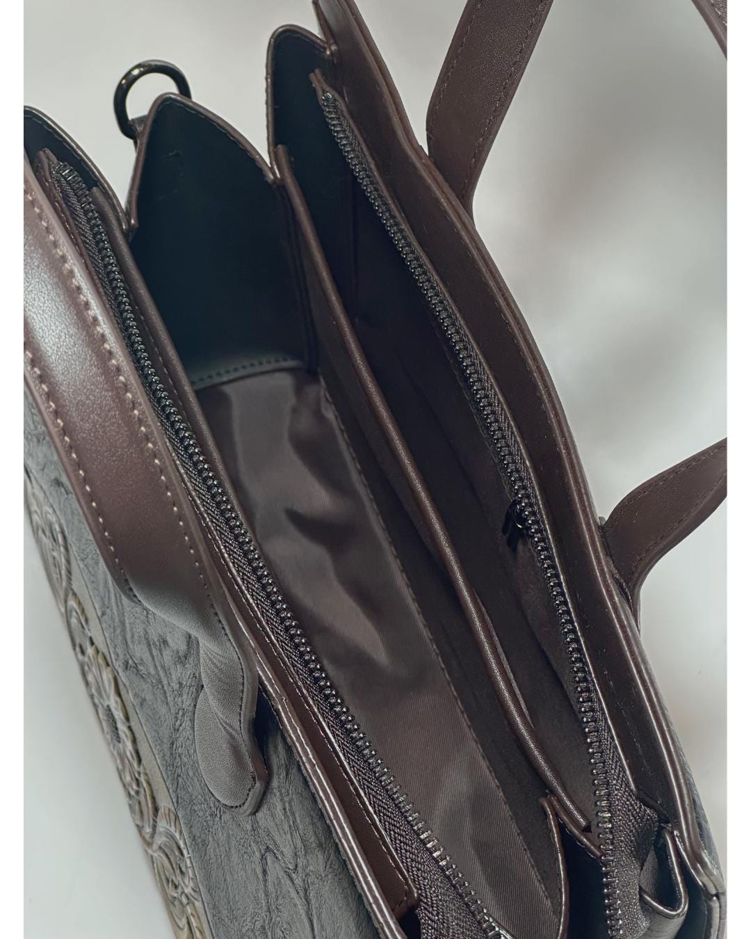 Luxury Handcrafted Black Leather Tote Bag with Vintage Floral Embossed Design – Elegant Shoulder Handbag for Women’s Fashion & Workwear (BLACKLUXE CRAFTS)