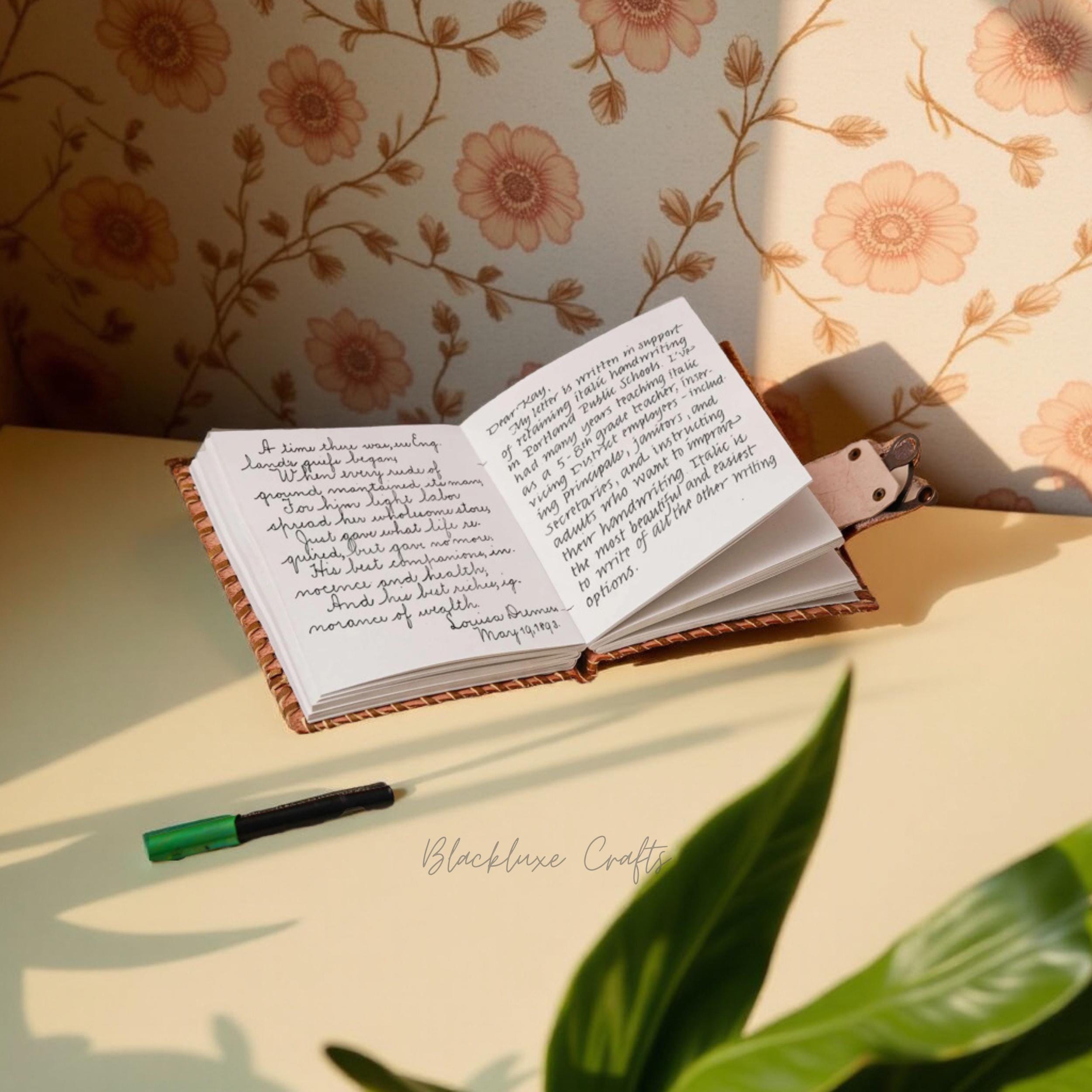 Handmade Leather Travel Journal with World Map Refillable Rustic Diary (BLACKLUXE CRAFTS)