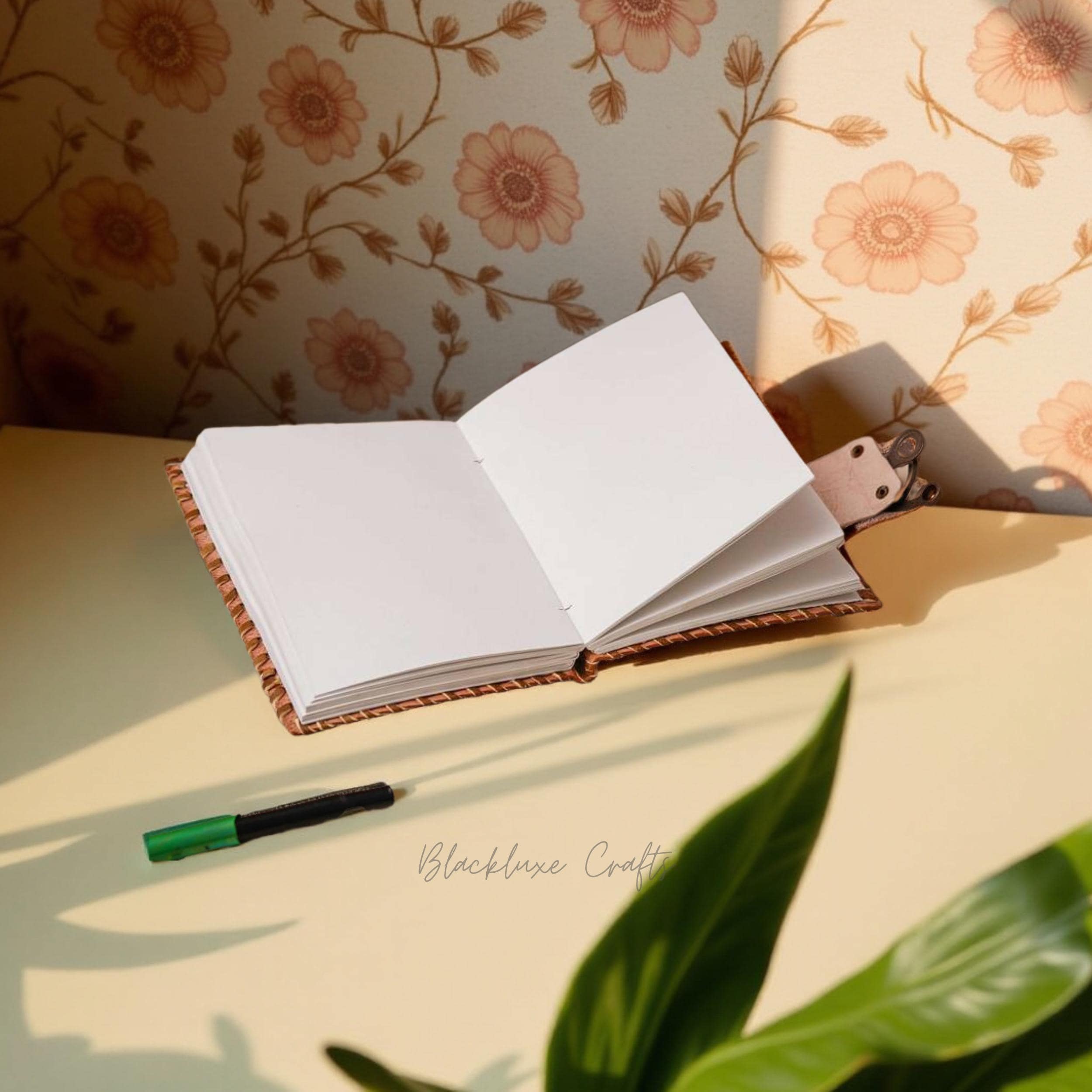 Handmade Leather Travel Journal with World Map Refillable Rustic Diary (BLACKLUXE CRAFTS)