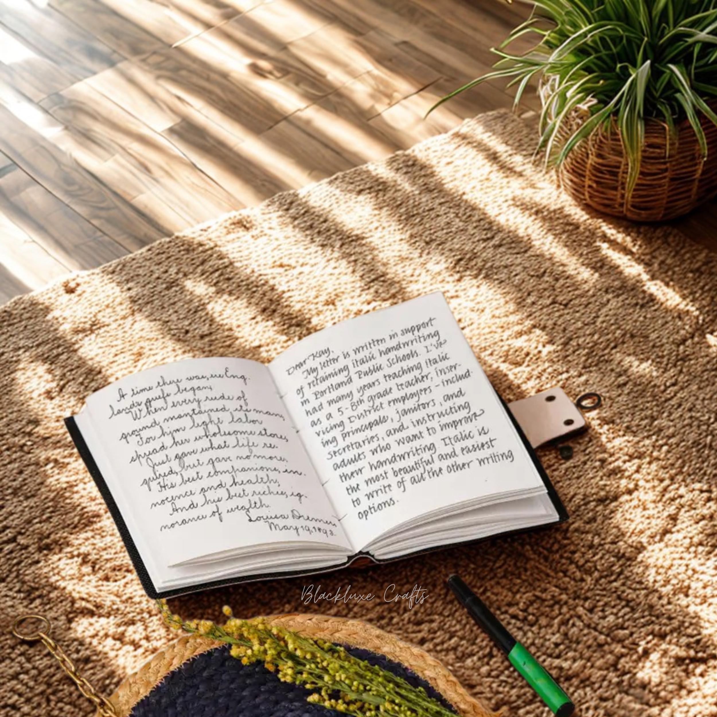 Green Man Leather Journal with Clasp Pagan Grimoire, Celtic Diary (BLACKLUXE CRAFTS)