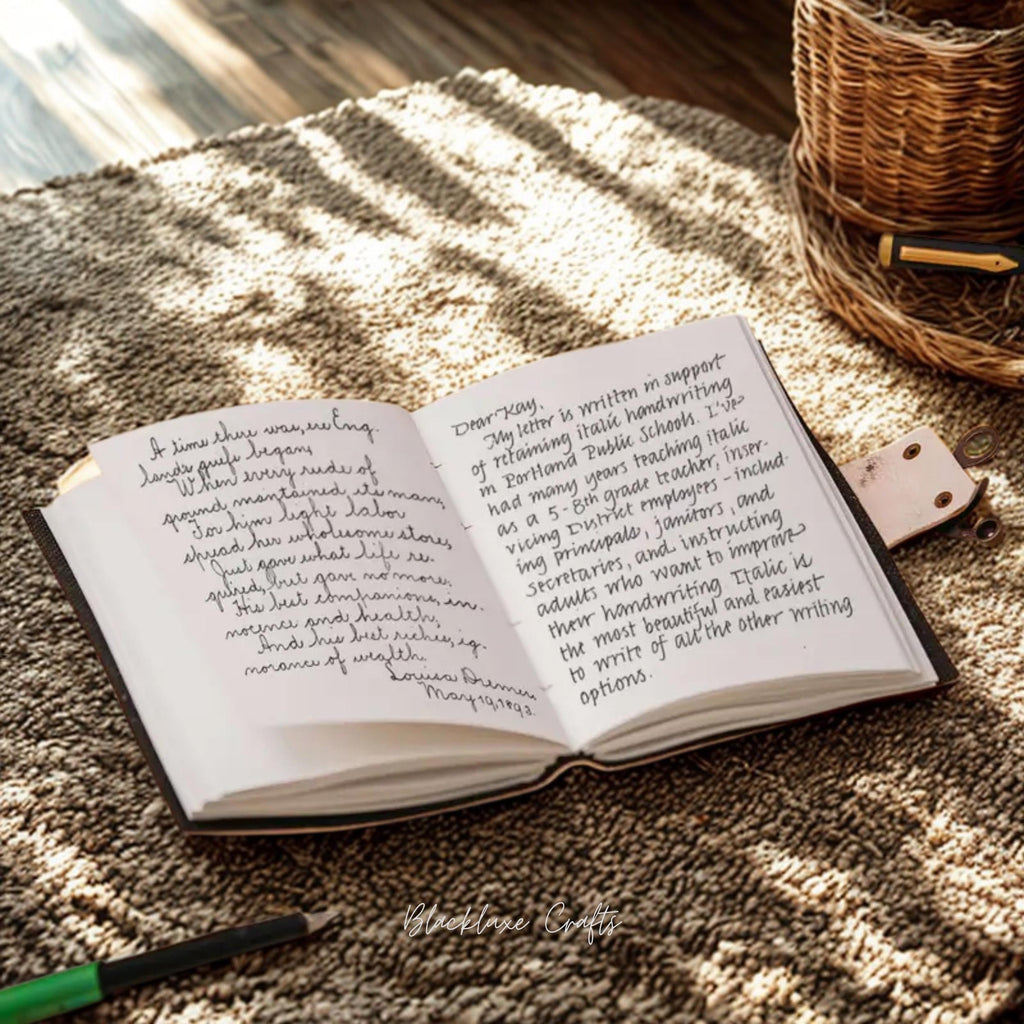 Handmade Leather Owl Journal Vintage Lock Diary, Grimoire Spell Book (BLACKLUXE CRAFTS)